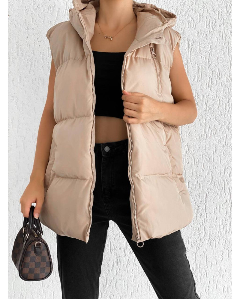 Oversized αμάνικο γυναικείο μπουφάν