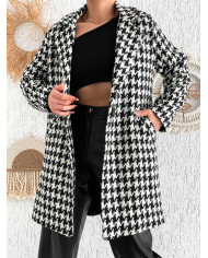 Παλτό μεσαίου μήκους με σχέδιο Houndstooth