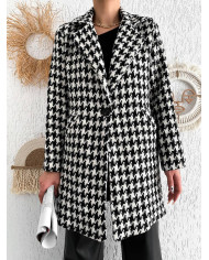 Παλτό μεσαίου μήκους με σχέδιο Houndstooth
